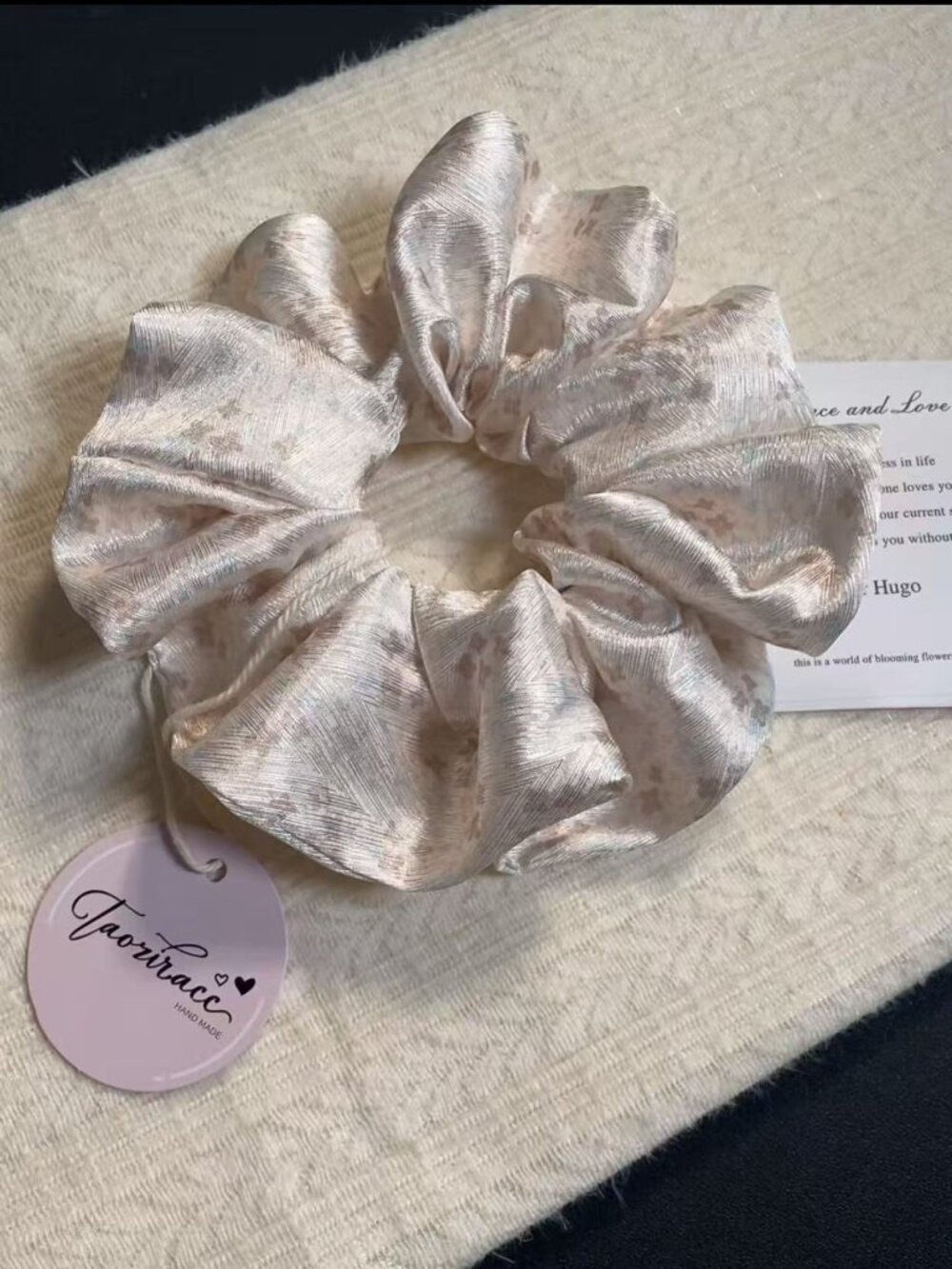 White Satin Scrunchie